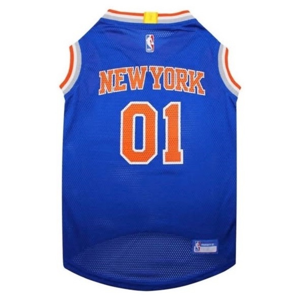 NBA New York Knicks Pet Jersey Royal Blue Mesh Dog Shirt 01 Basketball Gear
